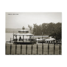 Carte postale B&W Waterfront Park, Hudson, New Yor