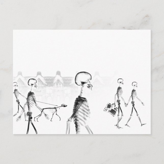 Carte Postale B&W X-Ray Skeleton City Scene (Devant)