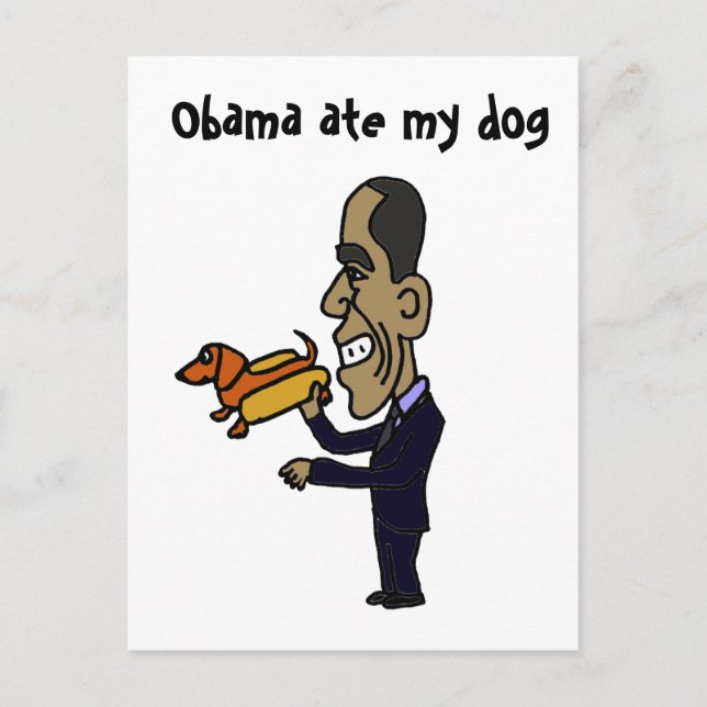 Carte Postale BA- Obama a mangé mon chien (Devant)