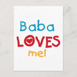 Carte Postale Baba aime mes t-shirts et cadeaux