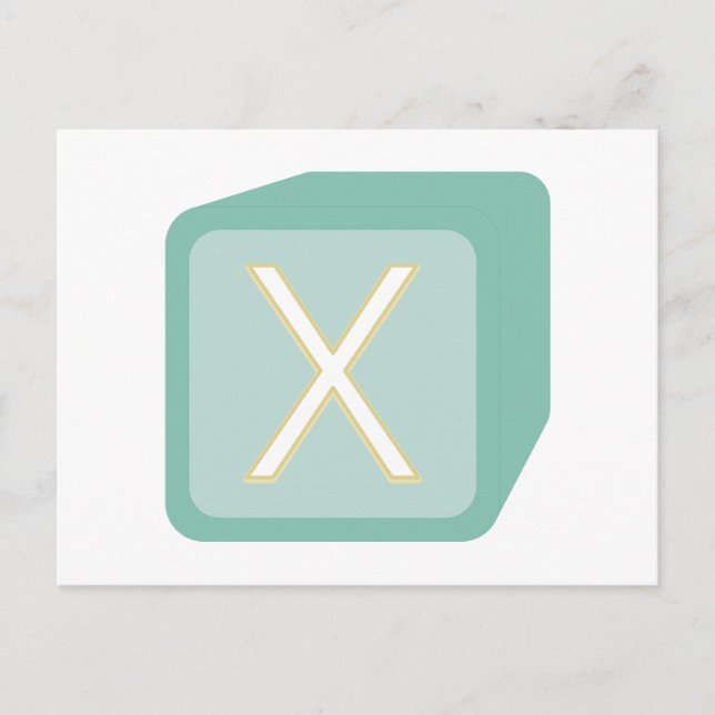 Carte Postale Baby Blocks Initiales en bois (Devant)