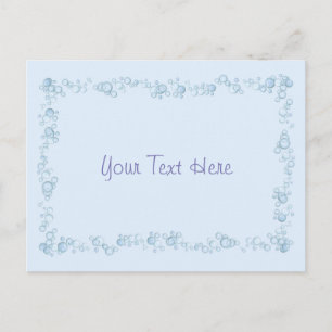 Carte Postale Baby Blue Bubble Bordure Design Customisé