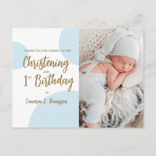 Carte Postale Baby Boy Blue Photo Christening et 1er anniversair