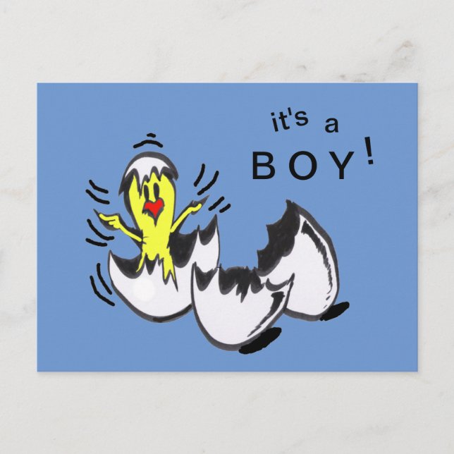 Carte Postale Baby BOY Chick Cartoon (Devant)