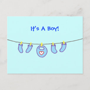 Carte Postale Baby Boy Laundry C'est un garçon ! Personnalisé