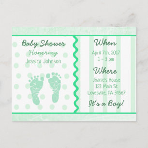Carte Postale Baby Boy Sage Green Baby shower Invitation