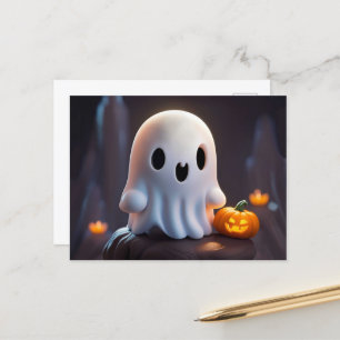 Carte Postale Baby Ghost Déplaisant mignon caractère Halloween