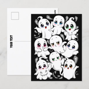 Carte Postale Baby Ghosts Éffrayant mignon Halloween humeur