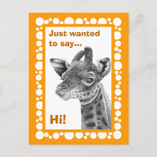 Carte Postale Baby Giraffe Retro Circles Postcard (Devant)