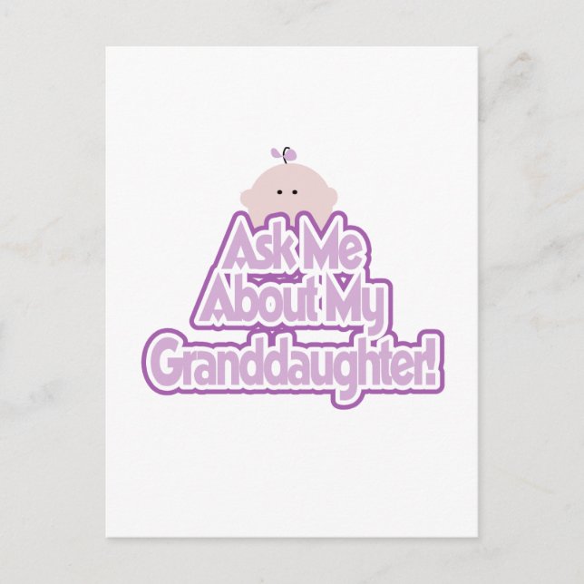 Carte Postale Baby Girl Posez la question sur mes T-shirts de pe (Devant)