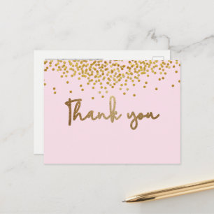 Carte Postale Baby Girl premier anniversaire Photo or confetti r