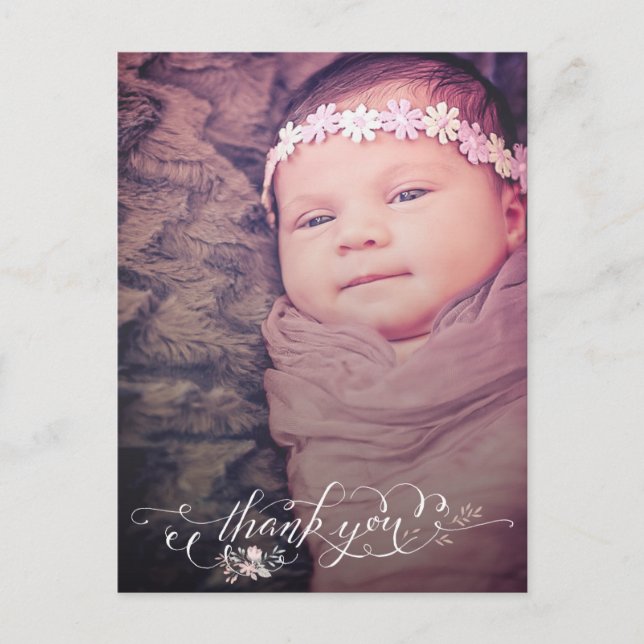 Carte Postale Baby Girl Sip & Voir Merci Faire-part de naissance (Devant)