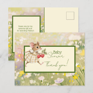 Carte Postale Baby Girl Woodland Animal Douche Merci