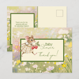 Carte Postale Baby Girl Woodland Animal Douche Merci