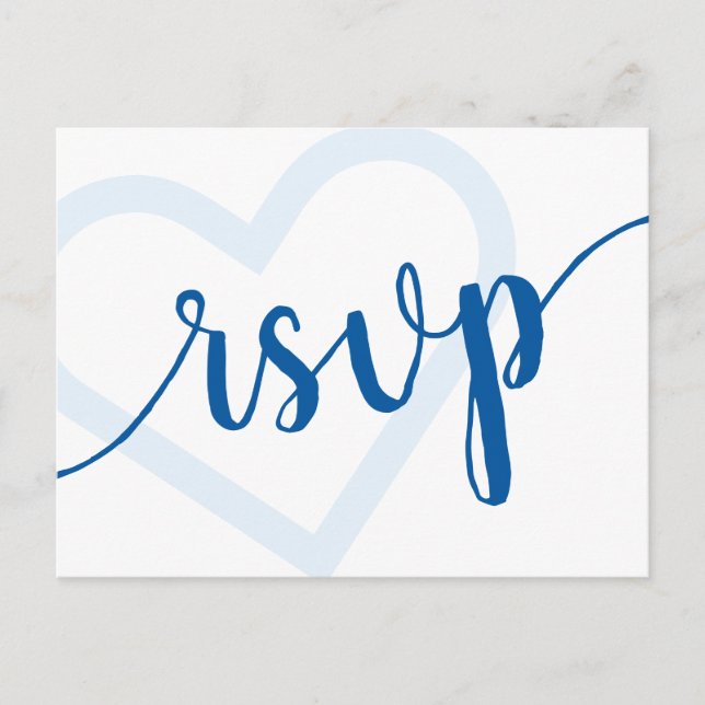 Carte Postale Baby Heart | Cerulean Blue Classic Flourish RSVP (Devant)