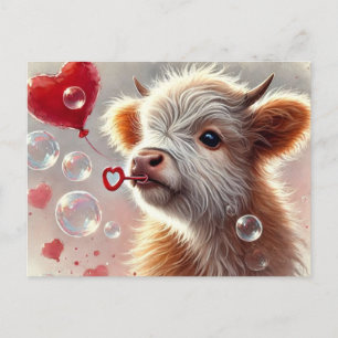 Carte Postale Baby Highland Cow Valentine