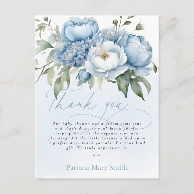 Carte Postale Baby in Bloom Boy Baby Shower Thank You  (Devant)