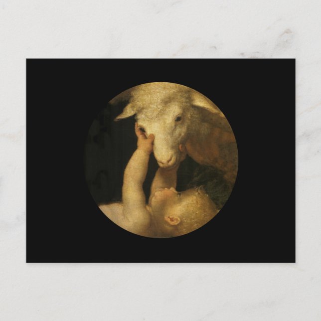 Carte Postale Baby Jesus Touches Lamb (Devant)