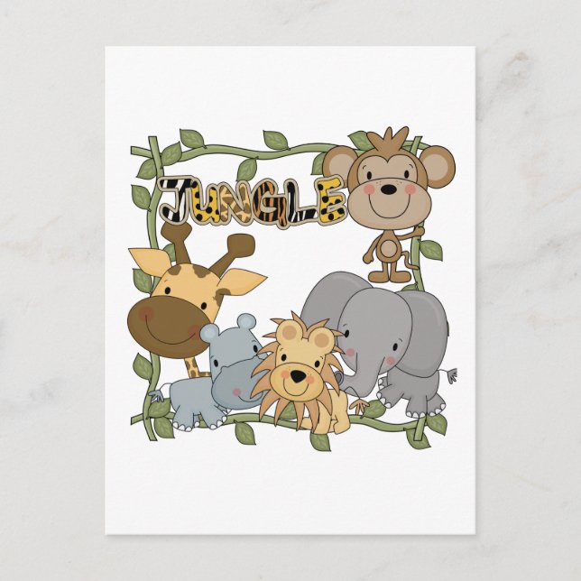 Carte Postale Baby Jungle Animaux Tshirts et cadeaux (Devant)