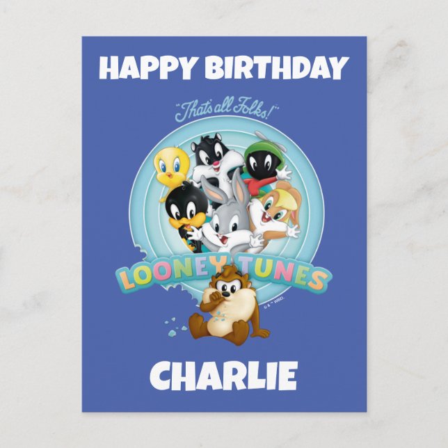 Carte Postale Baby LOONEY TUNES™ Logo | That's All Folks (Devant)