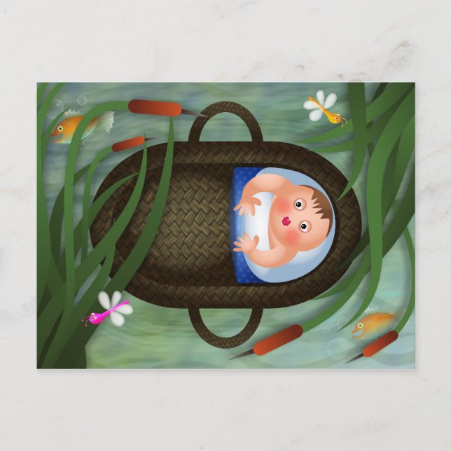 Carte Postale Baby Moses Passover Cartoon (Devant)