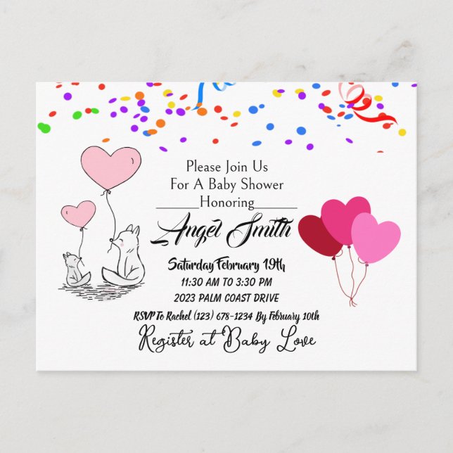 Carte Postale Baby shower (Devant)