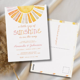 Carte Postale Baby Shower Bohème Petit Rayon de Soleil