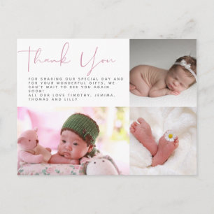 Carte Postale BABY SHOWER BUDGET PHOTO Collage Merci
