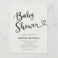 Baby shower cardiaque minimaliste simple