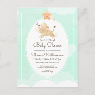 Carte Postale Baby shower   Cute Lion Cub