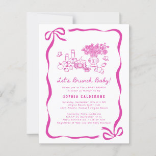 Carte postale Baby shower de Brunch à main fantais