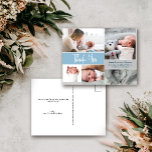 Carte Postale Baby shower de collection photo de la main bleue<br><div class="desc">Créez des souvenirs durables de votre baby shower avec ces cartes postales Blue Handlettering Photo Collage Baby shower Merci. Personnalisez ces cartes postales avec vos propres photos, en capturant les moments précieux de votre bébé et de votre famille. Faites part de votre gratitude à vos proches qui vous ont offert...</div>