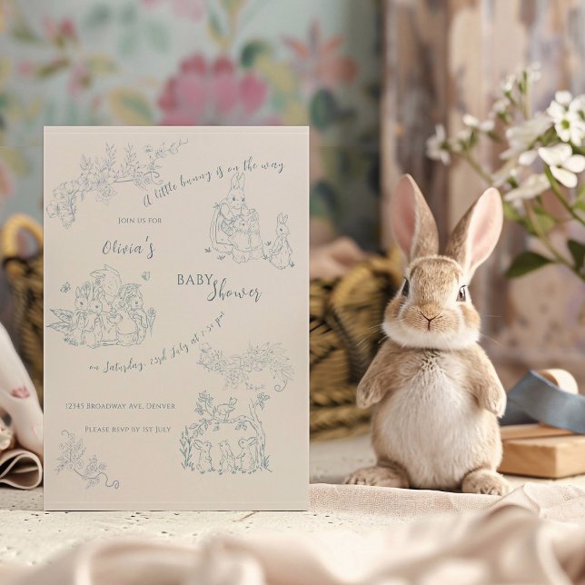 Carte Postale Baby shower de maman de Peter Rabbit (Créateur téléchargé)
