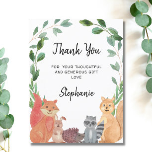 Carte postale Baby shower de Merci pour animaux de
