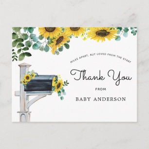 Carte Postale Baby shower de tournesols par Merci du courrier