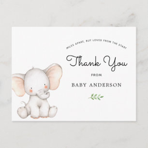 Carte Postale Baby shower des éléphants par Merci du courrier