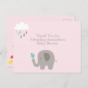 Carte postale Baby shower éléphant