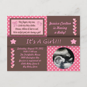 Carte postale Baby shower fille