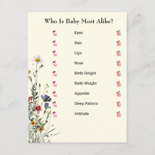 Carte Postale Baby shower fleur sauvage