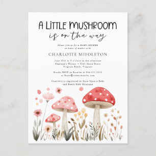 Carte Postale Baby shower Fleur sauvage Little Mushrooms