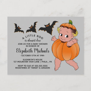 Carte Postale BABY SHOWER HALLOWEEN Un Petit Bois Est Attendu