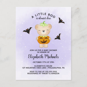 Carte Postale BABY SHOWER HALLOWEEN   Un petit boo est attendu