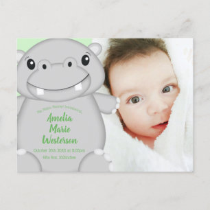 Carte Postale Baby shower Hippo