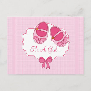 Carte postale Baby shower "Mary Janes"