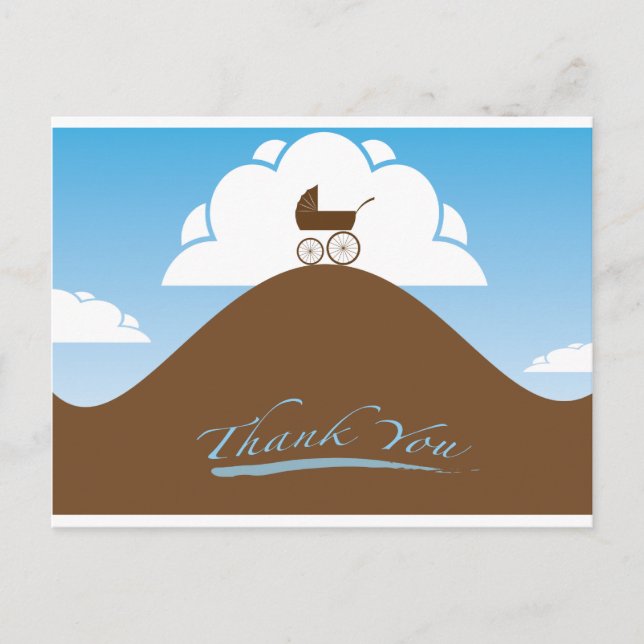 Carte Postale Baby shower merci bleu (Devant)