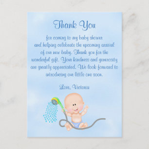 Carte Postale Baby shower Merci C'est un petit garçon