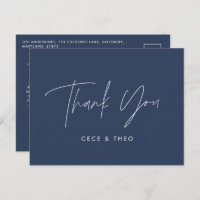 Baby shower merci marine bleu élégant moderne