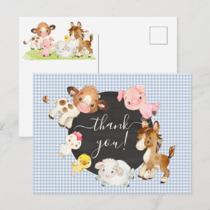 Carte postale Baby shower Merci pour animaux de fe