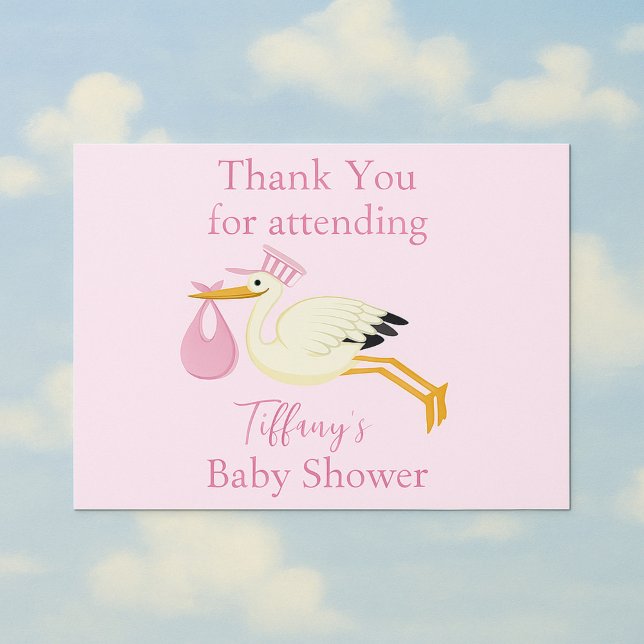 Carte Postale Baby shower Merci pour avoir assisté à Stork (Créateur téléchargé)