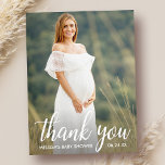 Carte Postale Baby shower moderne Script Merci photo<br><div class="desc">Baby shower moderne Merci photo carte postale</div>